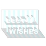 Vertical Stripes - White and Bubbles Cyan Best Wish 3D Greeting Card (8x4)