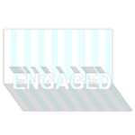 Vertical Stripes - White and Bubbles Cyan ENGAGED 3D Greeting Card (8x4)