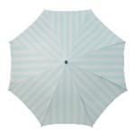 Vertical Stripes - White and Bubbles Cyan Golf Umbrella