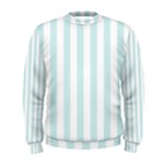Vertical Stripes - White and Light Cyan Men s Sweatshirt