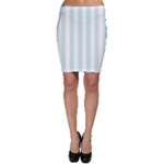 Vertical Stripes - White and Light Cyan Bodycon Skirt