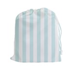 Vertical Stripes - White and Light Cyan Drawstring Pouch (XXl)