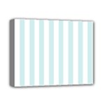 Vertical Stripes - White and Light Cyan Deluxe Canvas 14  x 11  (Stretched)