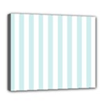 Vertical Stripes - White and Light Cyan Deluxe Canvas 24  x 20  (Stretched)