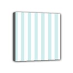 Vertical Stripes - White and Light Cyan Mini Canvas 4  x 4  (Stretched)