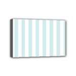 Vertical Stripes - White and Light Cyan Mini Canvas 6  x 4  (Stretched)