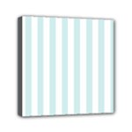 Vertical Stripes - White and Light Cyan Mini Canvas 6  x 6  (Stretched)