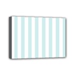 Vertical Stripes - White and Light Cyan Mini Canvas 7  x 5  (Stretched)