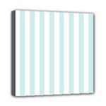 Vertical Stripes - White and Light Cyan Mini Canvas 8  x 8  (Stretched)
