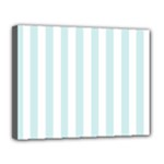 Vertical Stripes - White and Light Cyan Canvas 14  x 11  (Stretched)