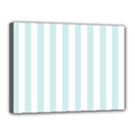 Vertical Stripes - White and Light Cyan Canvas 16  x 12  (Stretched)