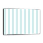 Vertical Stripes - White and Light Cyan Canvas 18  x 12  (Stretched)