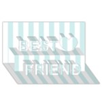 Vertical Stripes - White and Light Cyan Best Friends 3D Greeting Card (8x4)
