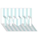 Vertical Stripes - White and Light Cyan MOM 3D Greeting Card (8x4)