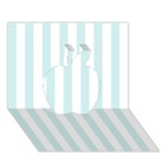 Vertical Stripes - White and Light Cyan Apple 3D Greeting Card (7x5)