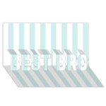 Vertical Stripes - White and Light Cyan BEST BRO 3D Greeting Card (8x4)