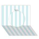 Vertical Stripes - White and Light Cyan Circle 3D Greeting Card (7x5)