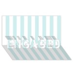 Vertical Stripes - White and Light Cyan ENGAGED 3D Greeting Card (8x4)