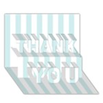 Vertical Stripes - White and Light Cyan THANK YOU 3D Greeting Card (7x5)
