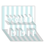 Vertical Stripes - White and Light Cyan You Did It 3D Greeting Card (7x5)