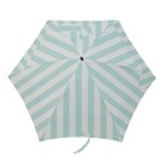 Vertical Stripes - White and Light Cyan Mini Umbrella