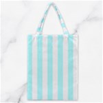 Vertical Stripes - White and Celeste Cyan Classic Tote Bag