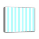 Vertical Stripes - White and Celeste Cyan Deluxe Canvas 14  x 11  (Stretched)