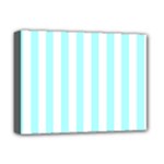 Vertical Stripes - White and Celeste Cyan Deluxe Canvas 16  x 12  (Stretched)