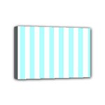 Vertical Stripes - White and Celeste Cyan Mini Canvas 6  x 4  (Stretched)