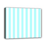 Vertical Stripes - White and Celeste Cyan Canvas 10  x 8  (Stretched)