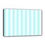 Vertical Stripes - White and Celeste Cyan Canvas 18  x 12  (Stretched)