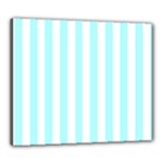 Vertical Stripes - White and Celeste Cyan Canvas 24  x 20  (Stretched)