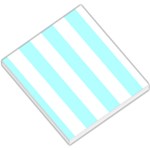 Vertical Stripes - White and Celeste Cyan Small Memo Pads