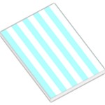 Vertical Stripes - White and Celeste Cyan Large Memo Pads