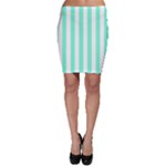 Vertical Stripes - White and Aquamarine Bodycon Skirt