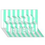 Vertical Stripes - White and Aquamarine Best Friends 3D Greeting Card (8x4)
