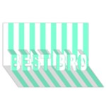 Vertical Stripes - White and Aquamarine BEST BRO 3D Greeting Card (8x4)