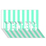 Vertical Stripes - White and Aquamarine BEST SIS 3D Greeting Card (8x4)