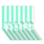 Vertical Stripes - White and Aquamarine HOPE 3D Greeting Card (7x5)