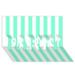 Vertical Stripes - White and Aquamarine PARTY 3D Greeting Card (8x4)