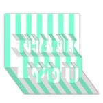 Vertical Stripes - White and Aquamarine THANK YOU 3D Greeting Card (7x5)