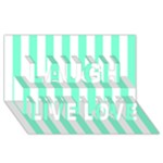 Vertical Stripes - White and Aquamarine Laugh Live Love 3D Greeting Card (8x4)
