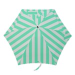 Vertical Stripes - White and Aquamarine Mini Umbrella