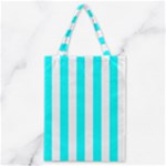 Vertical Stripes - White and Aqua Cyan Classic Tote Bag