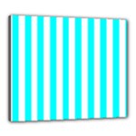 Vertical Stripes - White and Aqua Cyan Canvas 24  x 20  (Stretched)