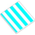 Vertical Stripes - White and Aqua Cyan Small Memo Pads