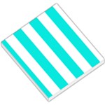 Vertical Stripes - White and Bright Turquoise Small Memo Pads