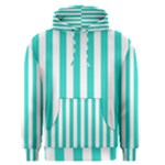Vertical Stripes - White and Turquoise Men s Pullover Hoodie