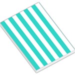 Vertical Stripes - White and Turquoise Large Memo Pads