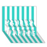Vertical Stripes - White and Turquoise YOU ARE INVITED 3D Greeting Card (7x5)